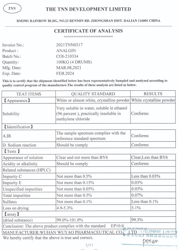 COA ANALGIN